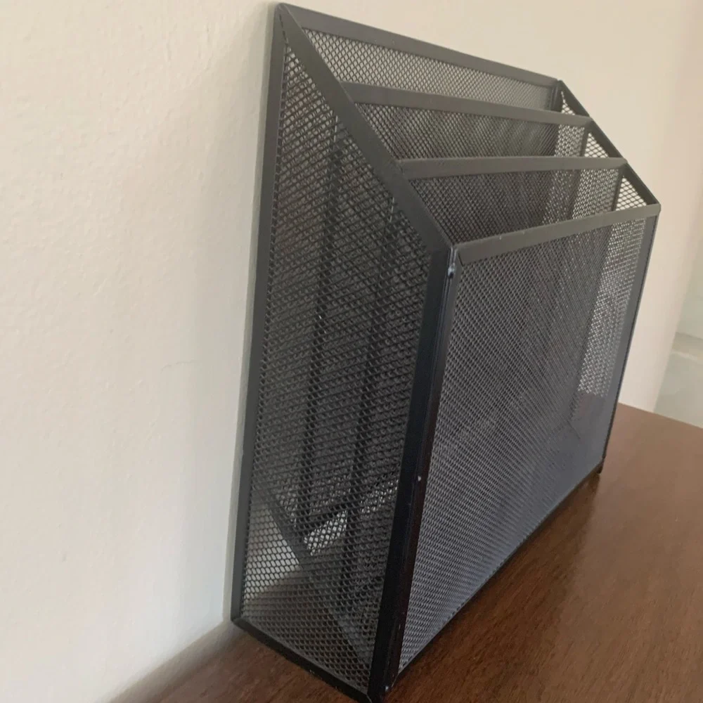Mind Reader 3-Tier Jumbo Metal Mesh File Holder, Black